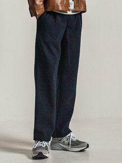 《予約9月1日18時締め》 MELTON WIDE TUCK PANTS  / ワイドタックパンツ / ネイビー