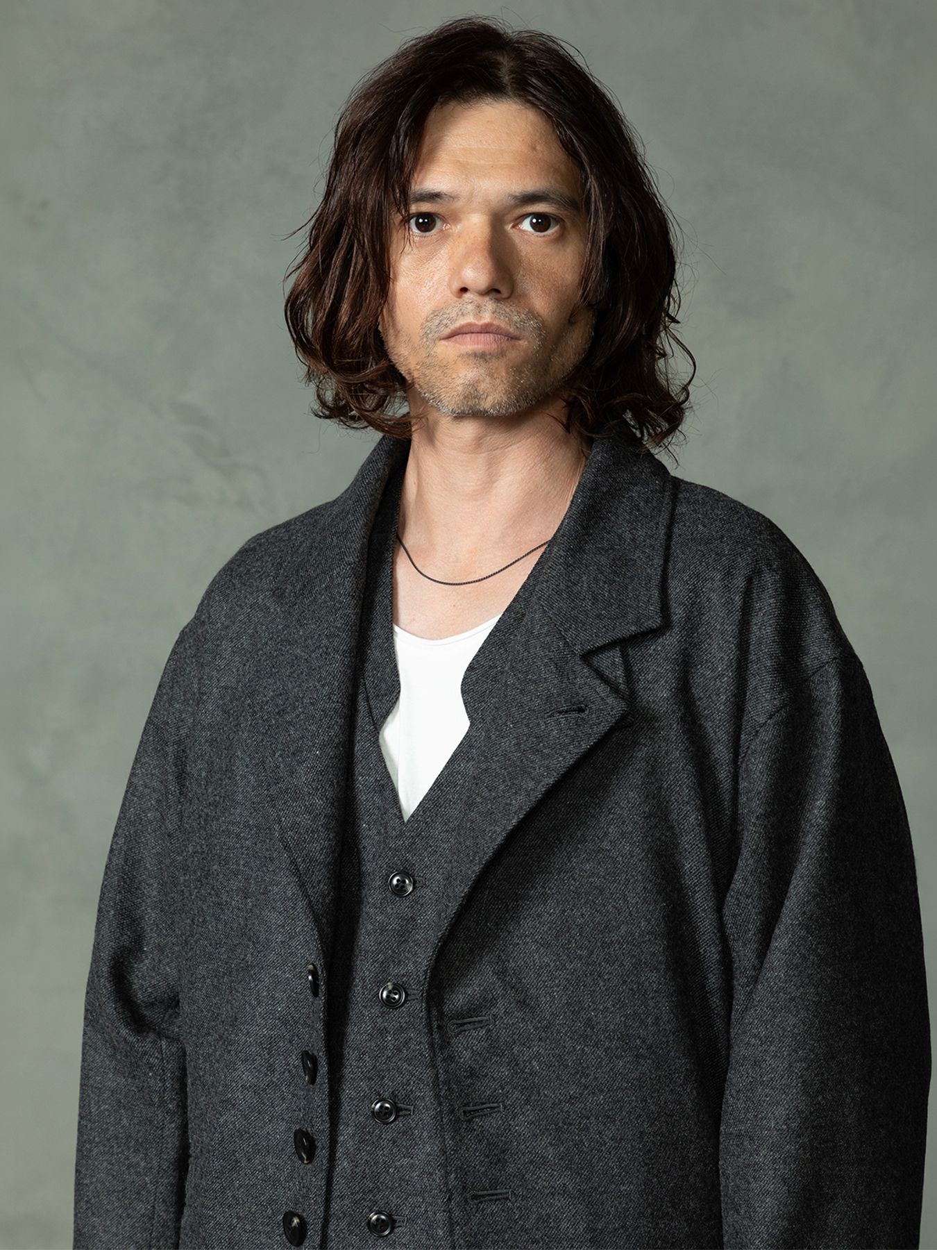 【予約品 7月5日(日) 締切】PEAK-JACKET / ウールジャケット / 杢チャコール