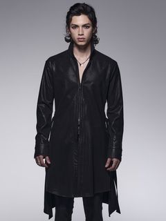 《予約品》 ZippFlareShirt / コーティングジップフレアシャツ / ブラック 【kiryuyrik】 10月以降入荷予定
