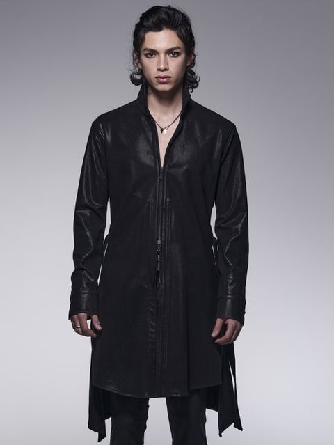 《予約品》 ZippFlareShirt / コーティングジップフレアシャツ / ブラック 【kiryuyrik】 10月以降入荷予定