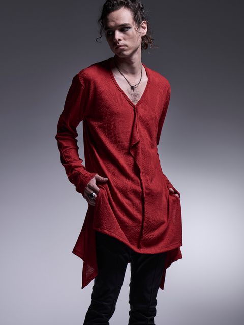 【予約品 7月13日(日) 締切】Flare Frill T-Shirt / フレアフリルTシャツ / レッド
