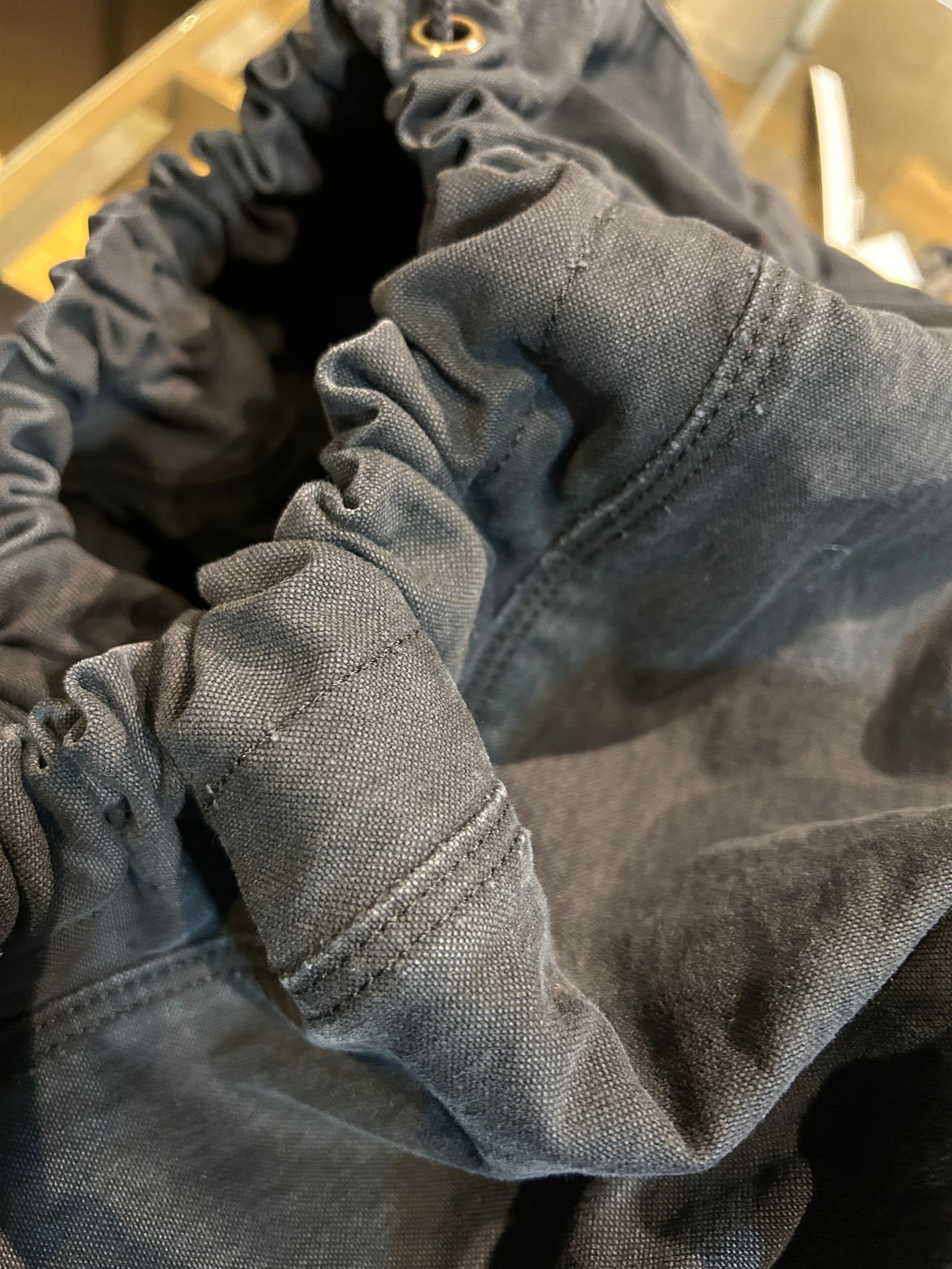 vintage drawstring tote bag / ヴィンテージ ドローストリング トートバッグ / ブラック