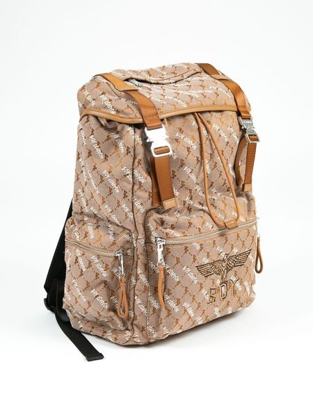 DOUBLE BUCKLE JACQUARD BACKPACK/ リュック / ブラウン