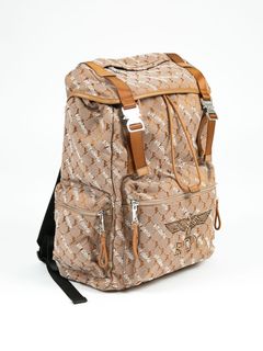 DOUBLE BUCKLE JACQUARD BACKPACK/ リュック / ブラウン