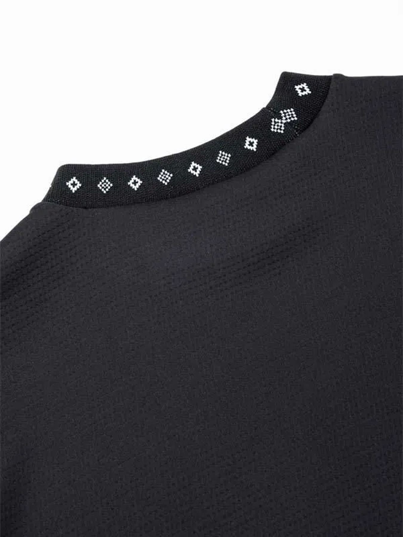 DOUBLE MESH KNIT L/S MOCK / ダブルメッシュニット モックネック / ブラック【SY32 by SWEET YEARS GOLF】