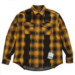 《予約品3月27日 23時55分締め》 JACQUARD SH CRY / ジャガードシャツ / ブラック・イエロー  【roarguns 】8月中入荷予定