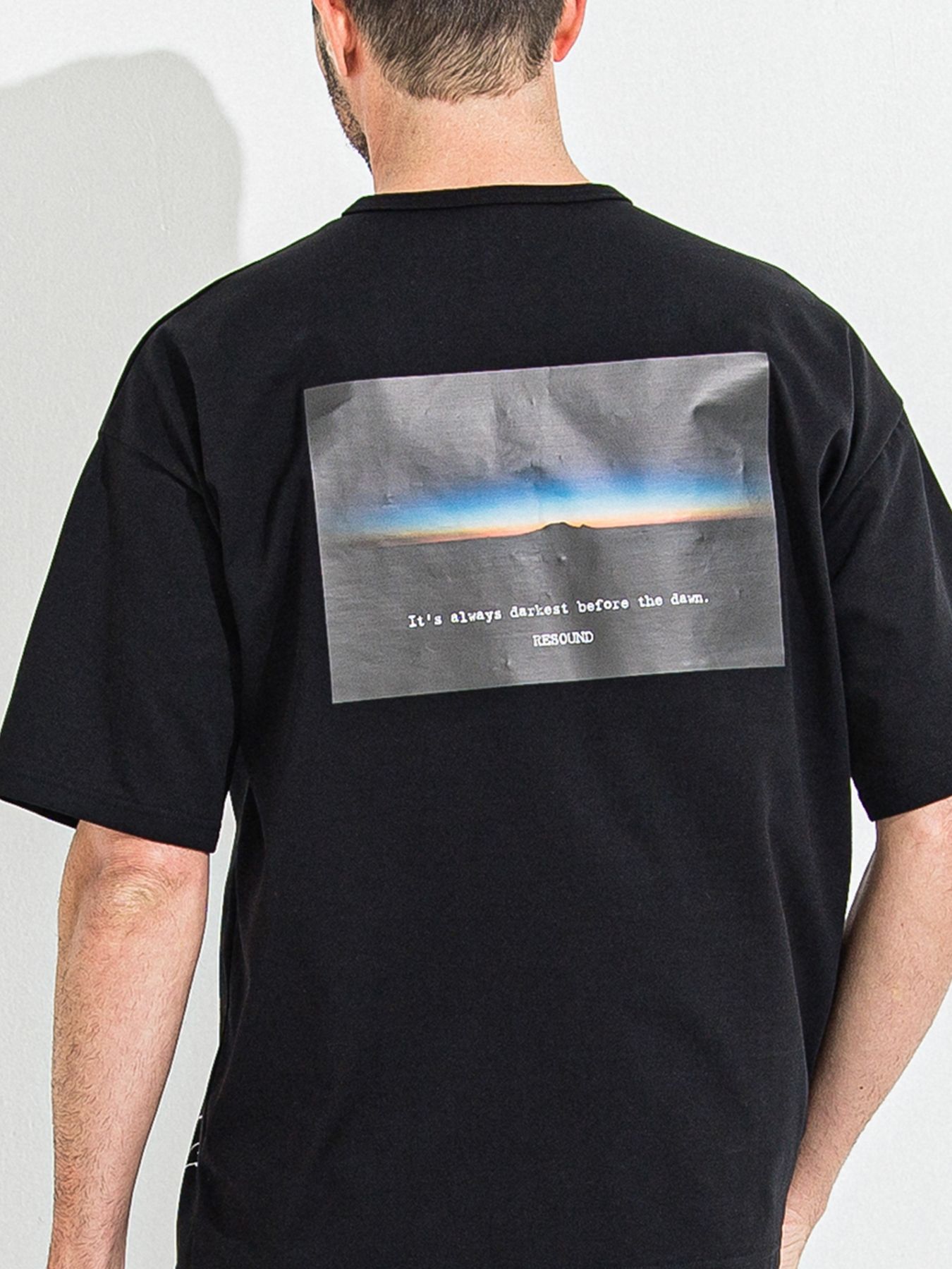 【予約品 】YOAKE PHOTO OVER TEE /  フォトオーバーサイズTシャツ / ブラック