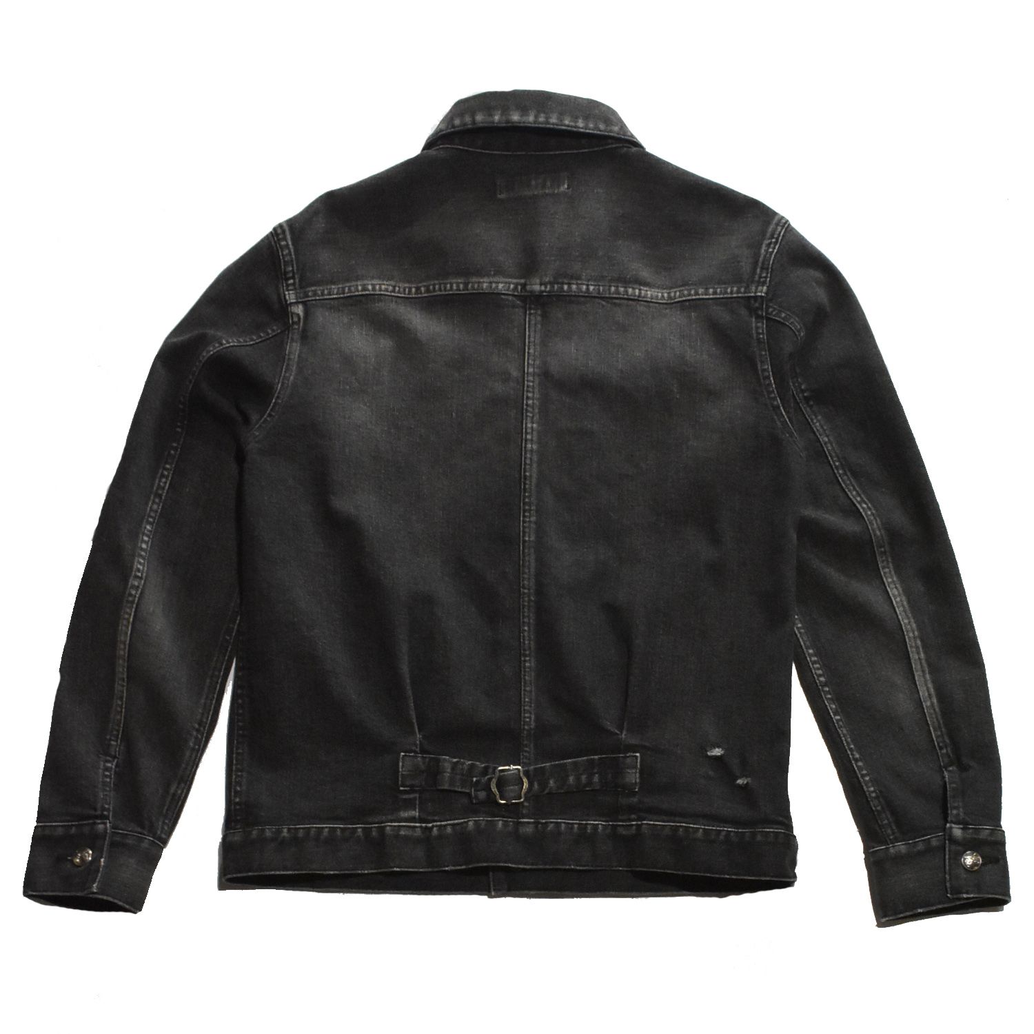《予約品3月27日 23時55分締め》 DENIM JKT DAMAGE MET / ダメージデニムジャケット / ブラック  【roarguns 】8月中入荷予定