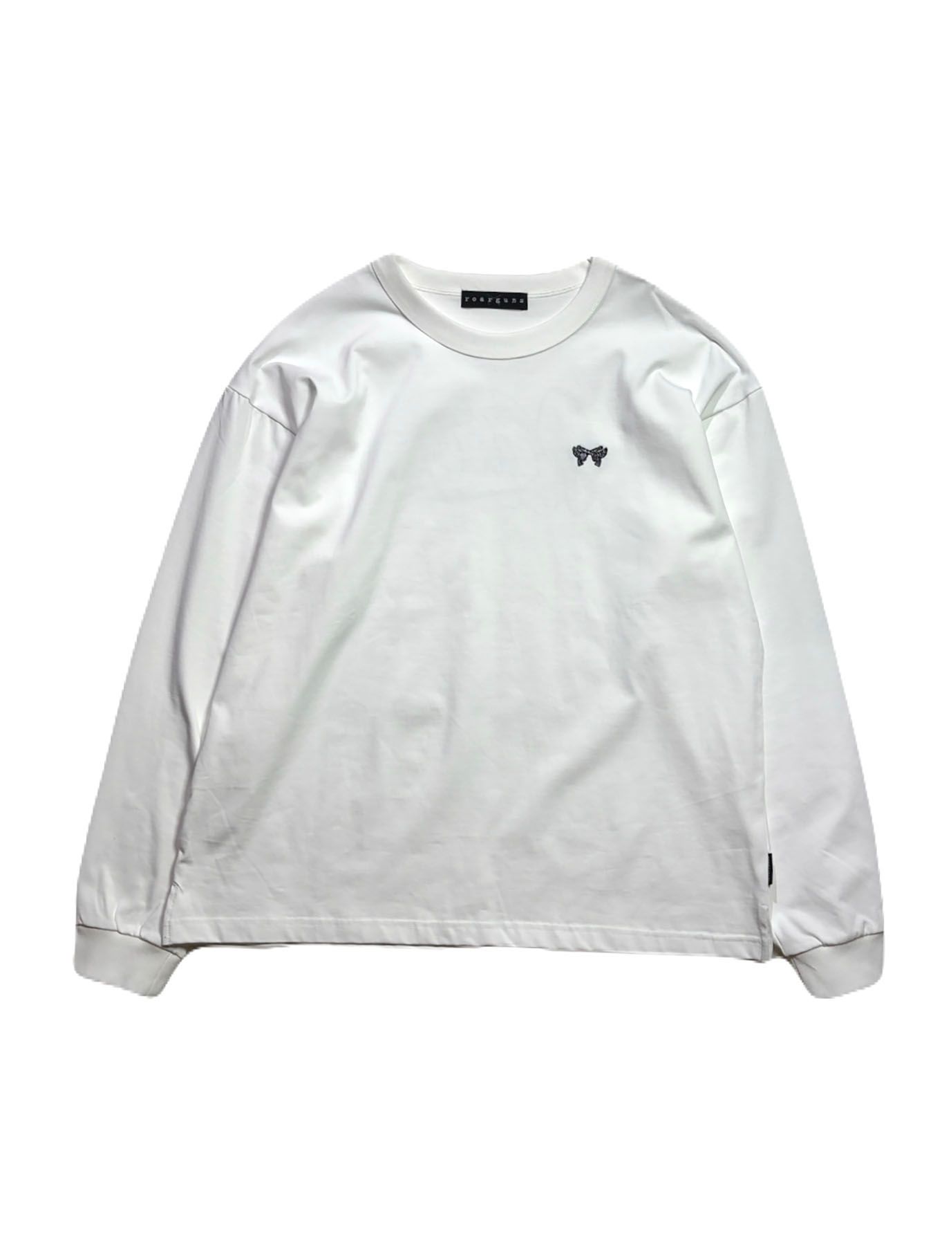 【予約品 3月9日(月) 18:00 締切】WING EMB LOVE L/S T / ウイングクロスガン刺繍 クリスタルLove ロンT / ホワイト