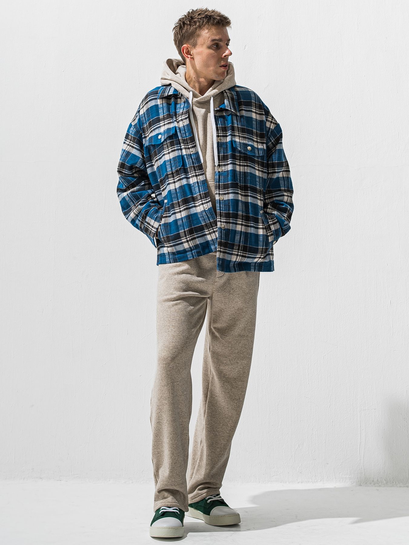 【予約品 9月6日(日) 締切】OLD SLUB CHECK JK / ヴィンテージ ネルジャケット / ブルー
