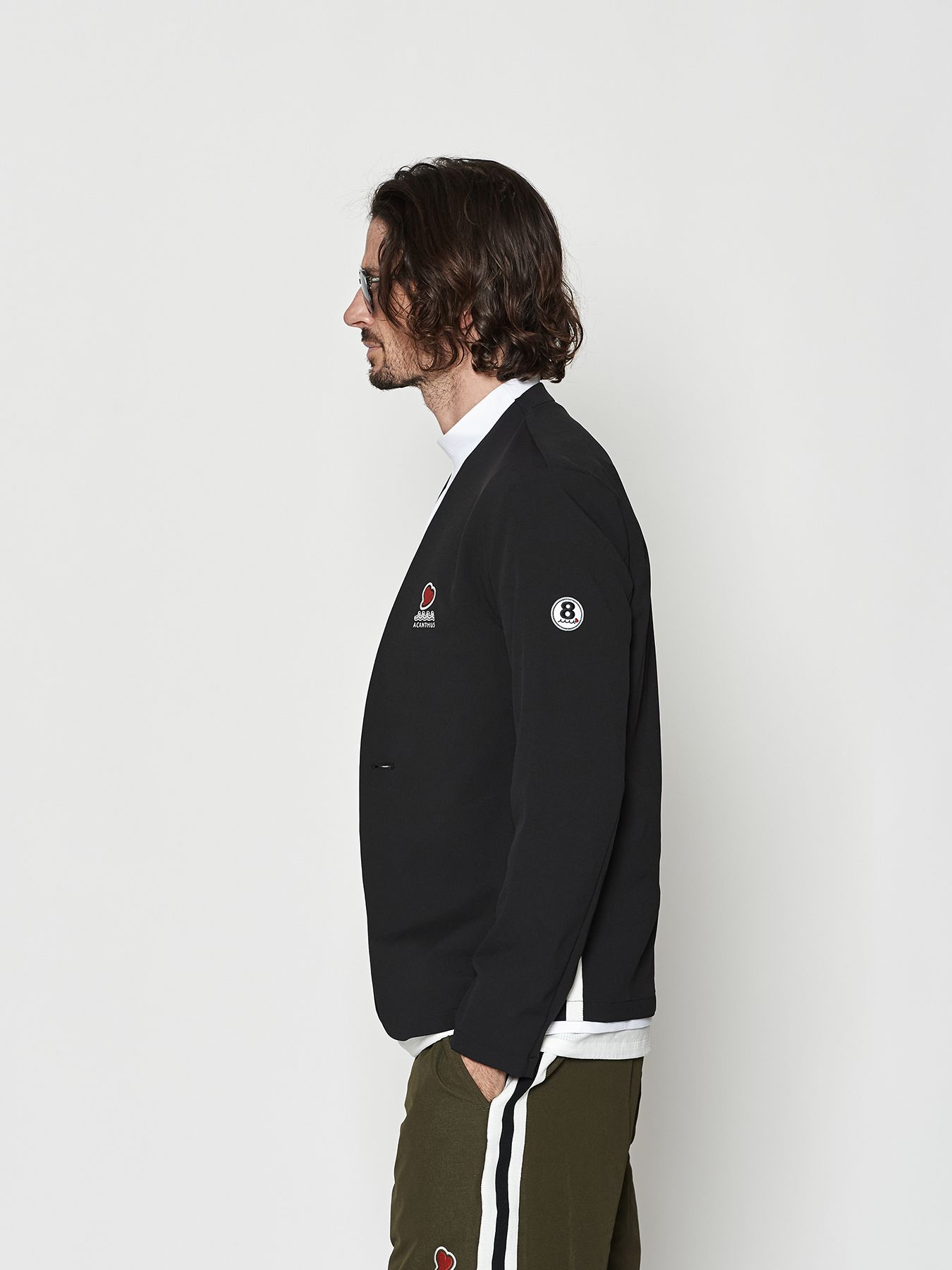 【予約品 10月9日(木) 締切】muta sweet no collar jacket / ノーカラージャケット / ブラック【Acanthus × muta MARINE】