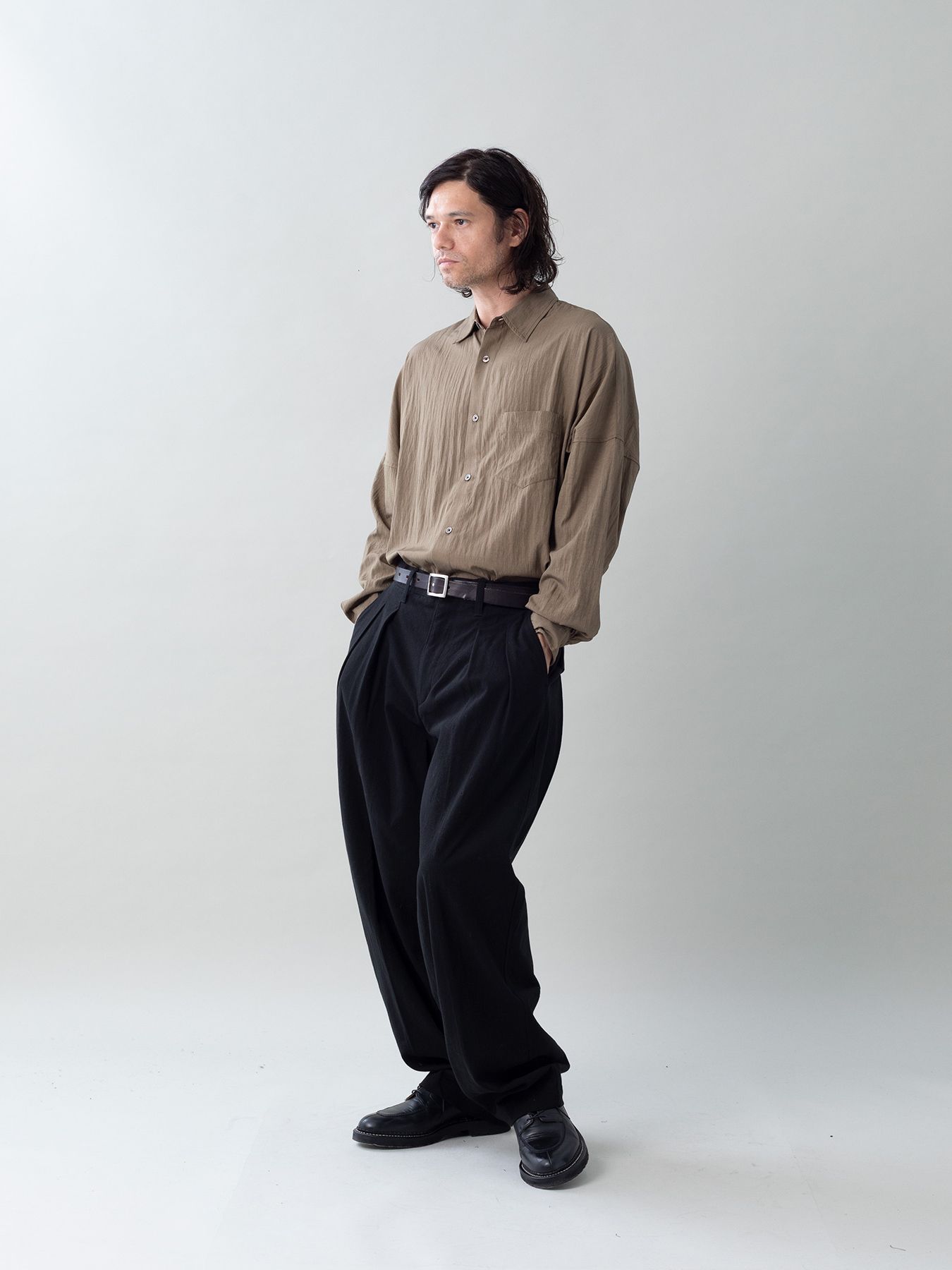 【予約品 5月27日(水) 締切】GATHER-SHIRTS / ギャザーシャツ / ブラウン