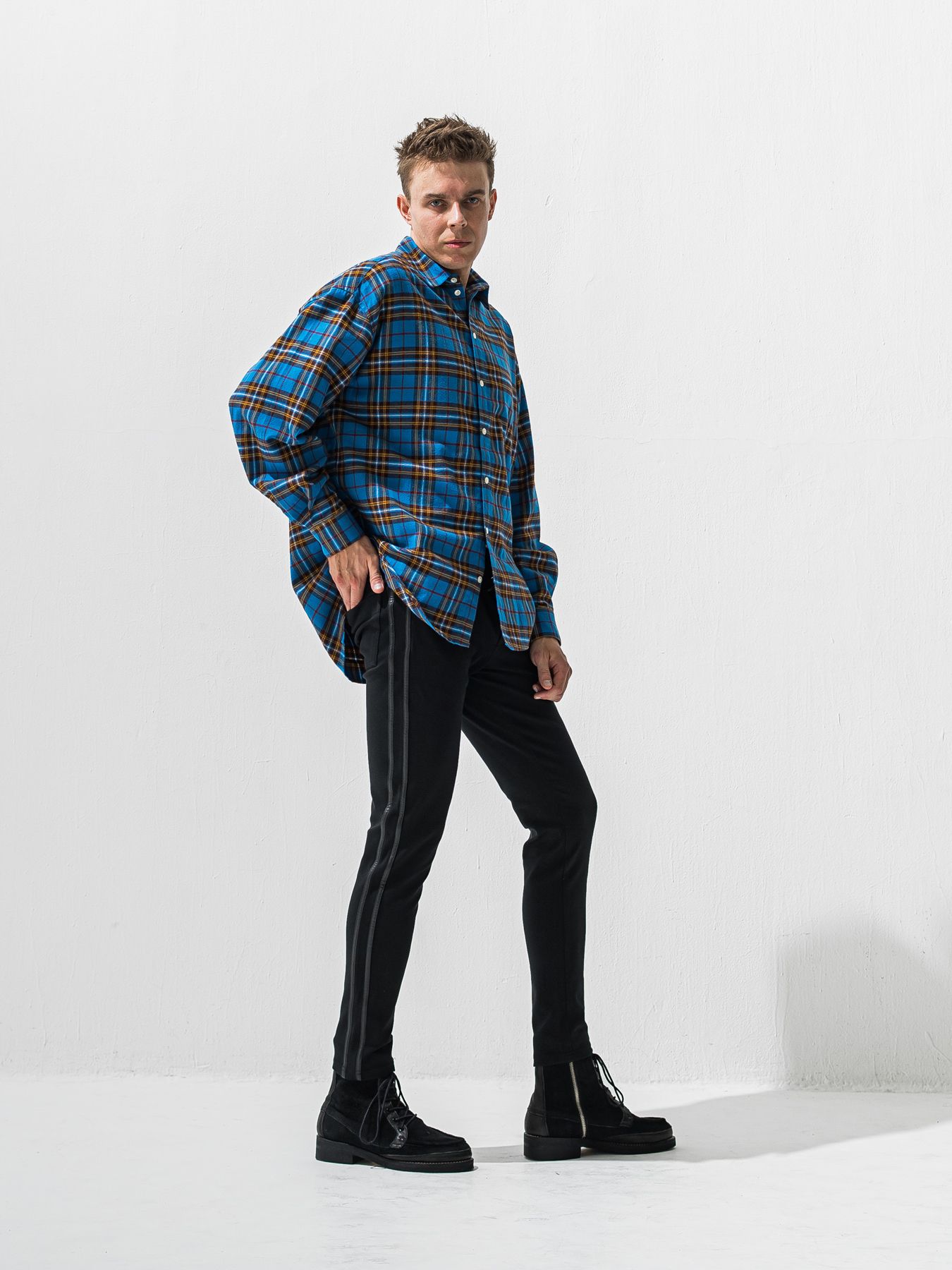 【予約品 9月6日(日) 締切】FLANNEL JACK SHIRTS / オーガニックコットン フランネルチェック ジャックシャツ / ブルー