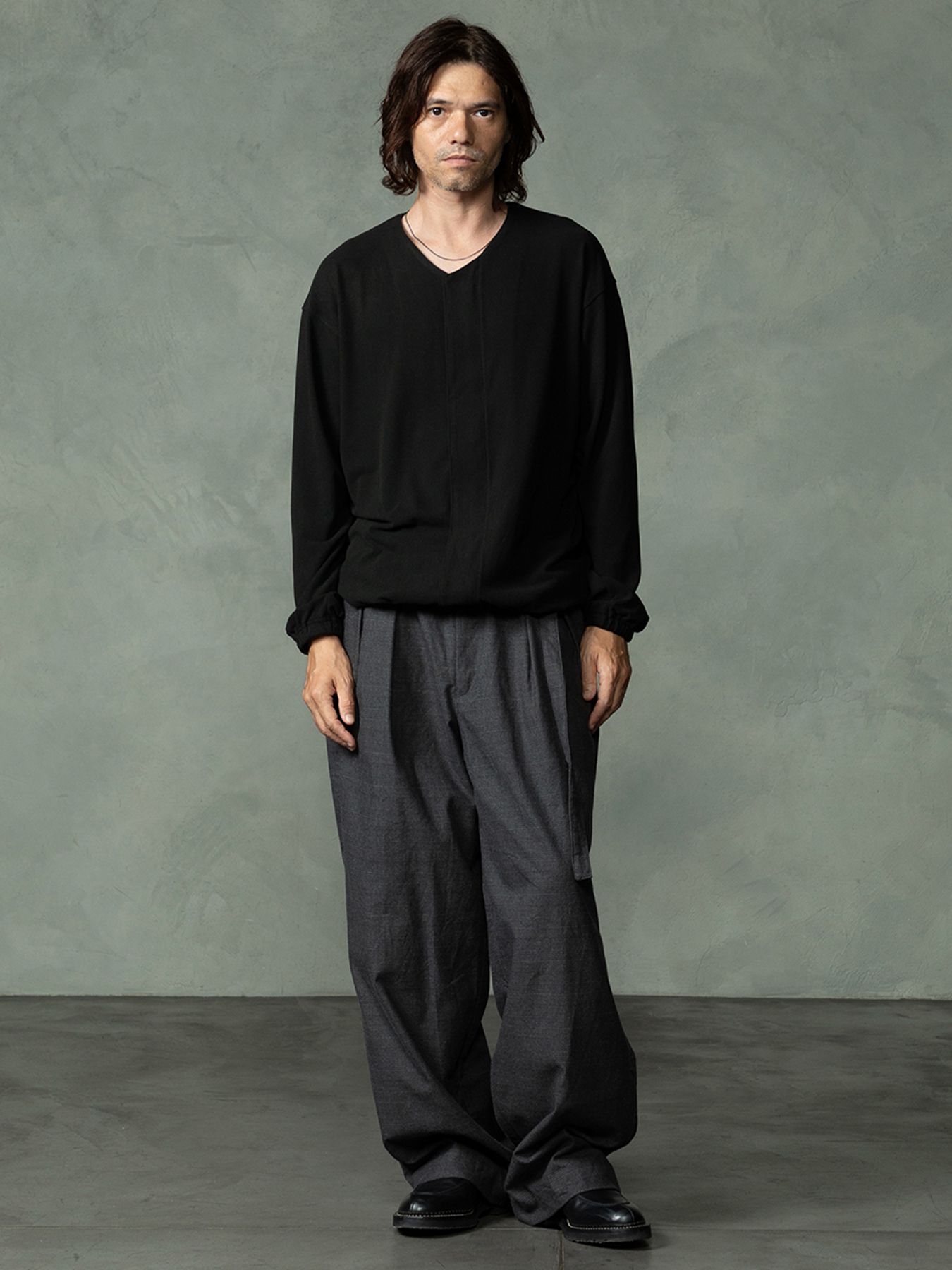 【予約品 7月5日(日) 締切】DRESSYEASE TRUSERS / ドレッシーイーズトラウザーズ / チャコール（チェック）
