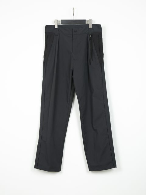 Spun Polyester Stretch Twill Pistol pants / ピストル パンツ / グレー×ブラック