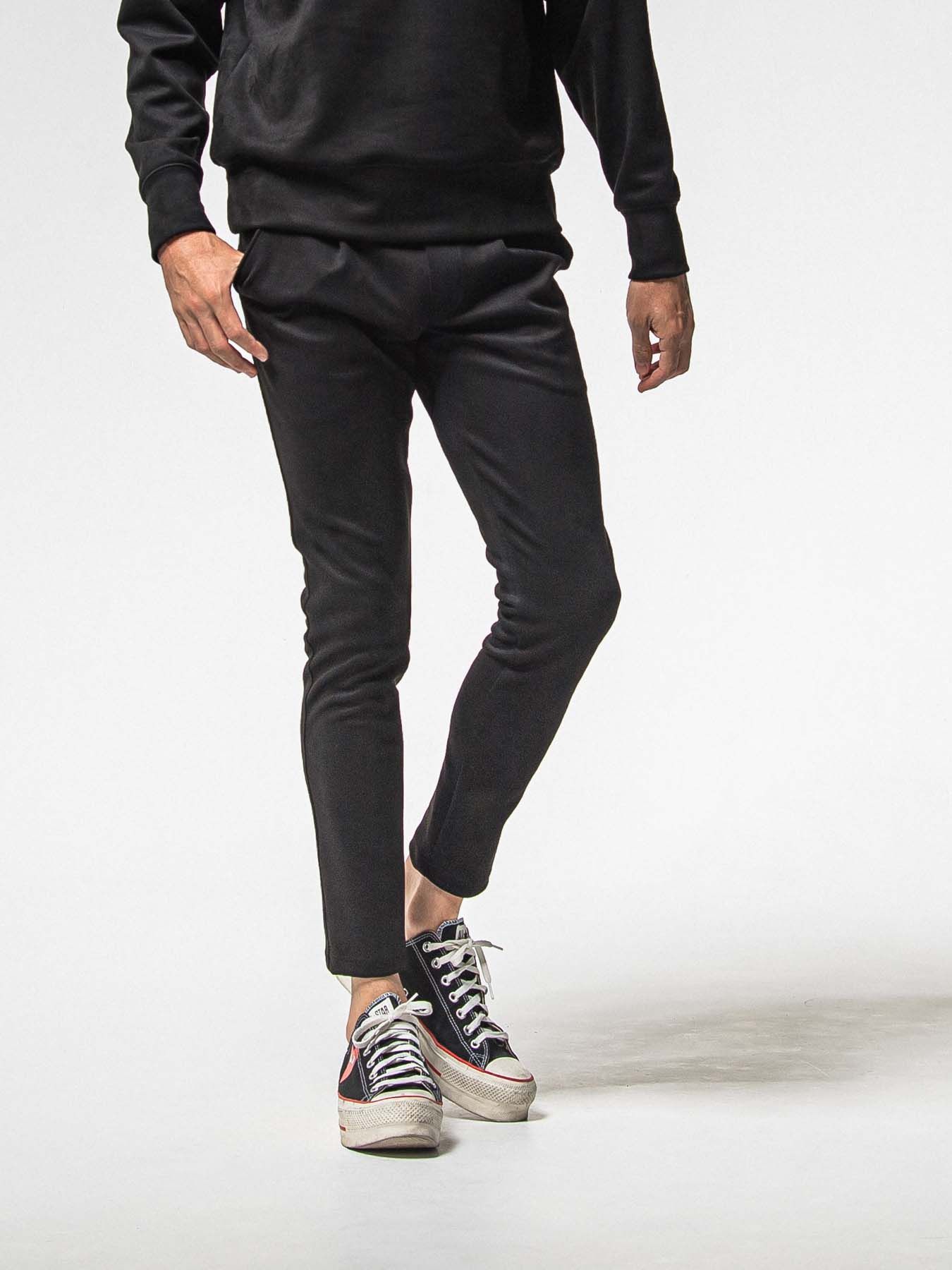 【予約品 8月31日(日) 締切】CHRIS EASY SUEDE TUCK PANTS / クリス イージー スウェードタックパンツ / ブラック