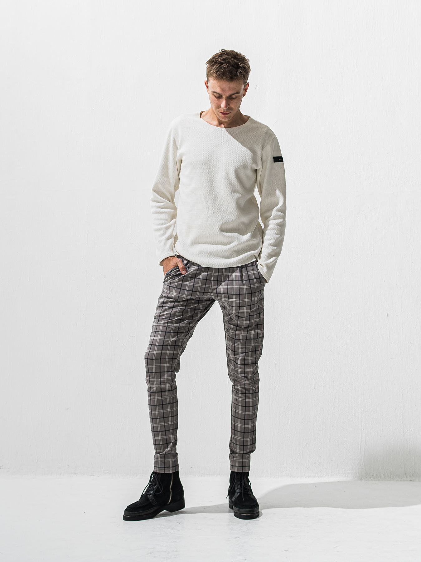 【予約品 9月6日(日) 締切】VELOURS FLEECE NEO THERMAL / 裏起毛 ハニカムサーマル ロングスリーブTシャツ / ホワイト