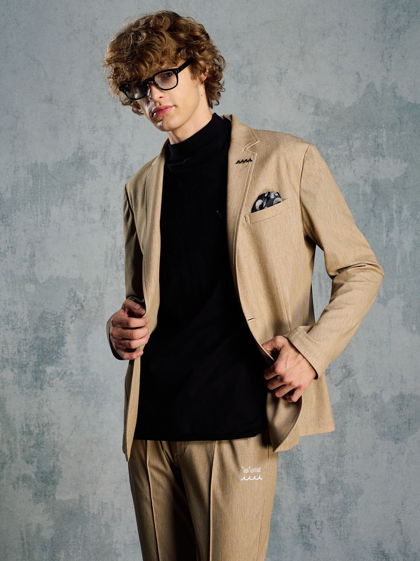 【予約品 1月25日(日) 締切】muta × wjk collection：cut-off mock S/S (printed) / カットオフ モックネック ショートスリーブ / ディープブラック