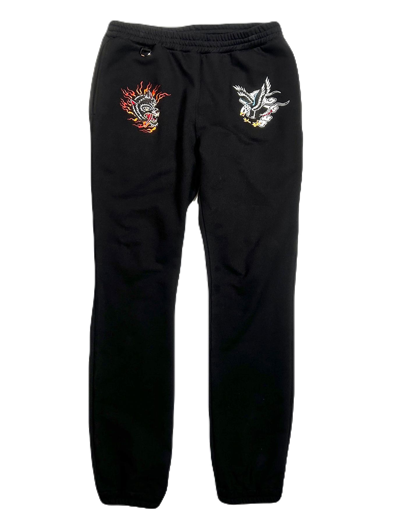 WOLF EAGLE SWEAT PT / ウルフ イーグル スウェット パンツ / ブラック×レッド