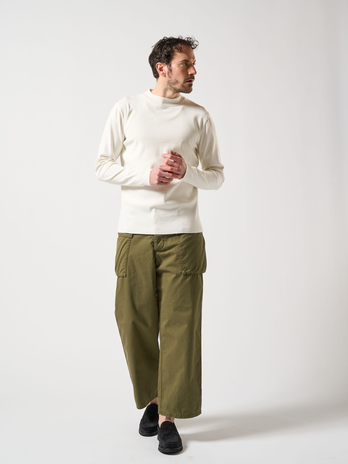 【予約品】 ct surf mock L/S / モックネックTシャツ / ホワイト