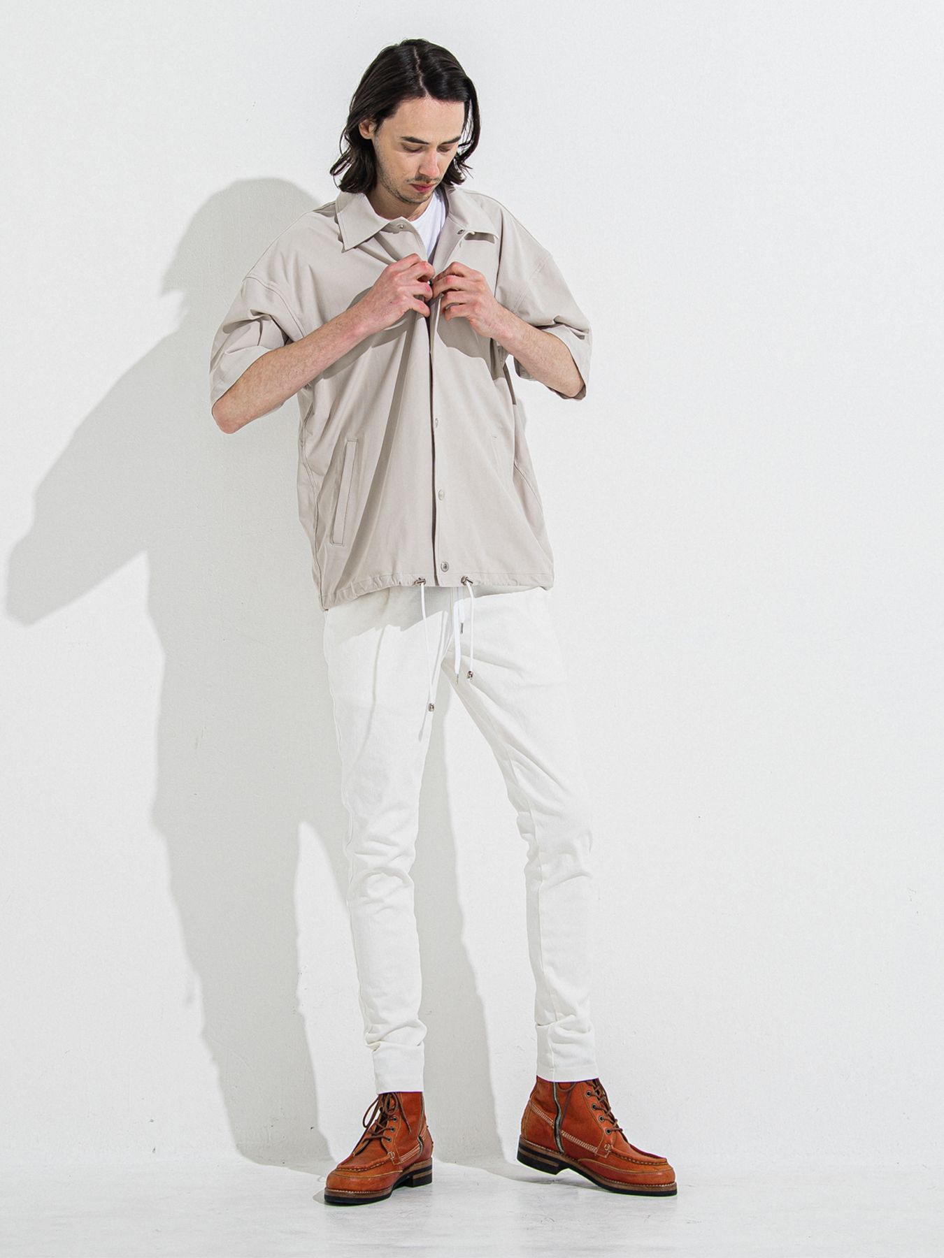 DENIM JERSEY CHRIS EASY TUCK PT / デニムジャージクリスイージータックパンツ / ホワイト