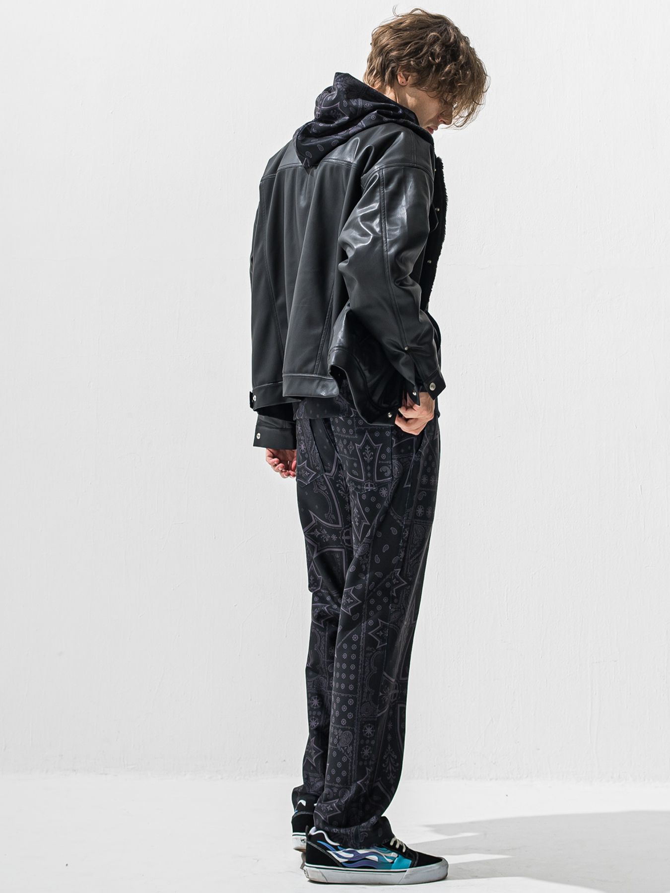 【予約品 9月6日(日) 締切】LEATHER FUR OVER G / レザー ファー オーバー Gジャン / ブラック