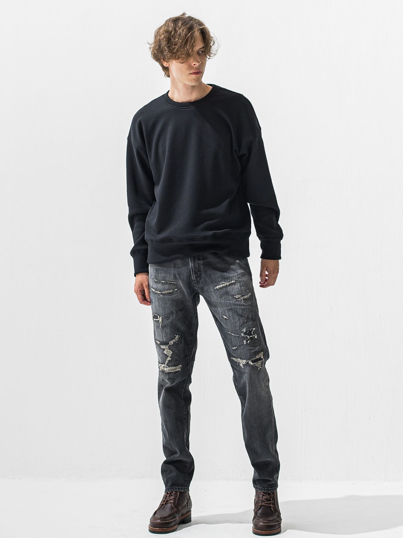 【予約品 9月6日(日) 締切】SCOTT JEANS / ライトオンスヴィンテージジーンズ / ブラック ユーズド