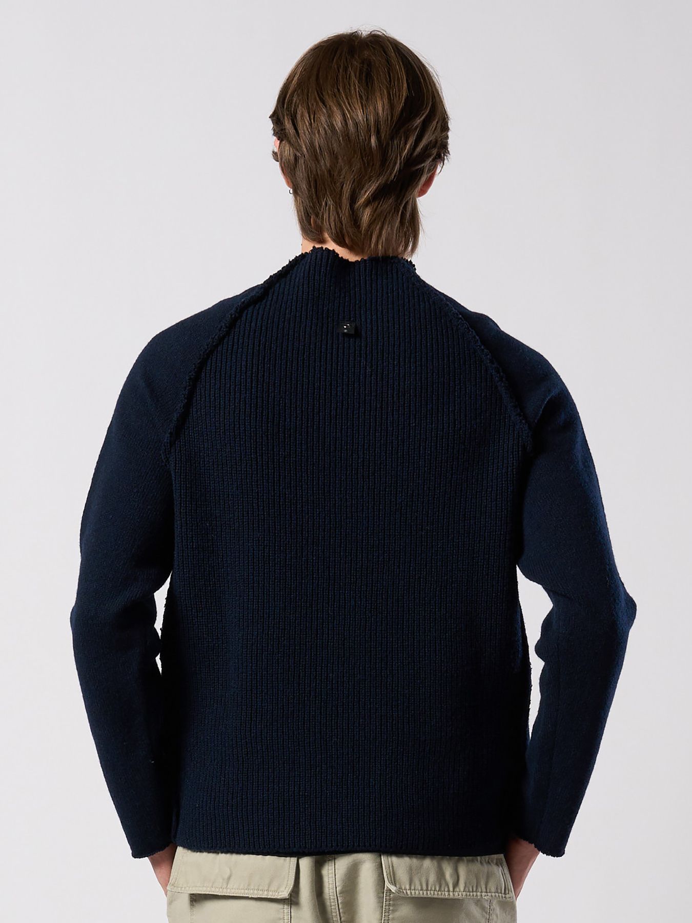 【予約品 4月19日(日) 18時締切】lomond×powder line high-neck knit / ライン ハイネックニット / ネイビー