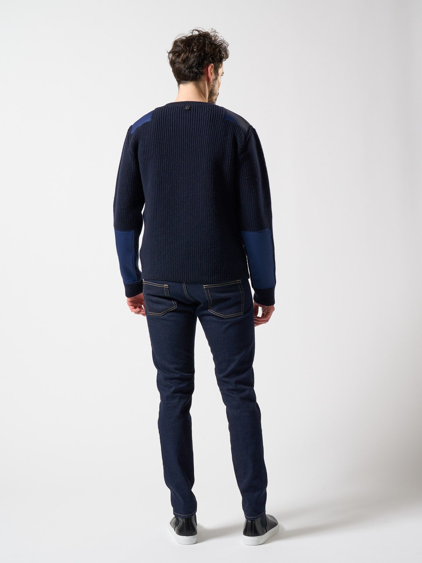 【予約品】 plating cable knit turtle / ニット / ネイビー