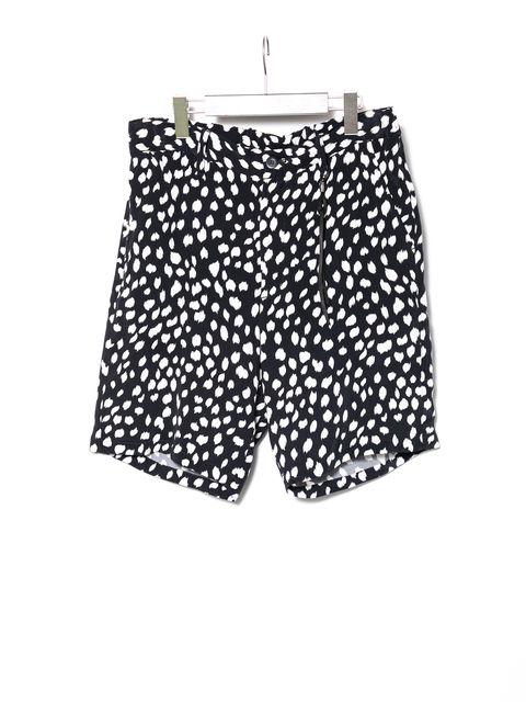 【予約品 10月13日(月) 締切】Leopard Printed Cupra Rayon Short pants / キュプラ レーヨン 豹柄プリントショートパンツ / ブラック豹柄