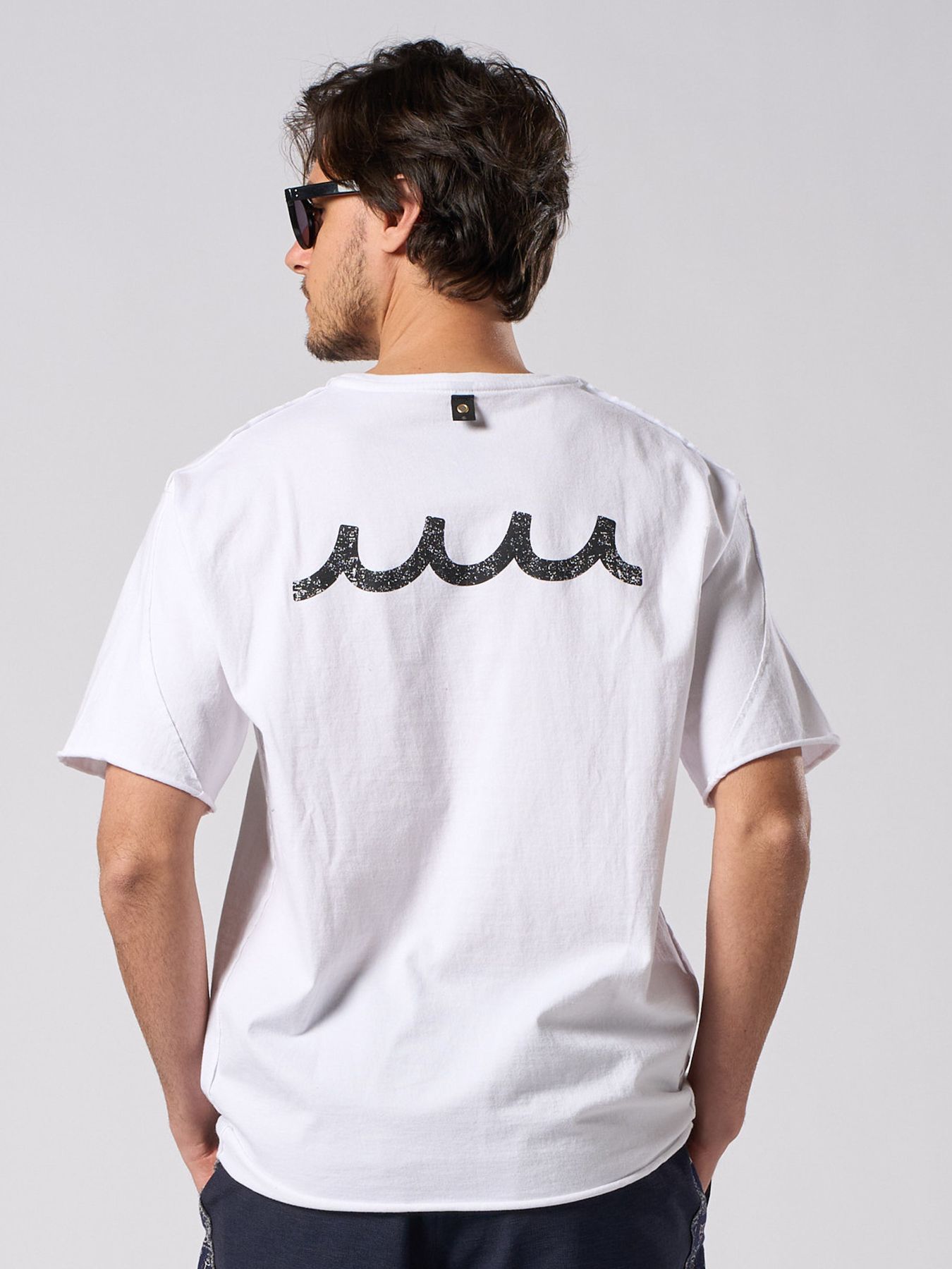 【予約品 1月25日(日) 締切】muta × wjk collection：cut-off S/S (printed) / カットオフ ショートスリーブ / ホワイト