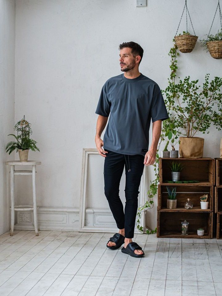 《予約品3月3日18：00締め》 OX JERSEY  OVER TEE / オーバーTシャツ / チャコール