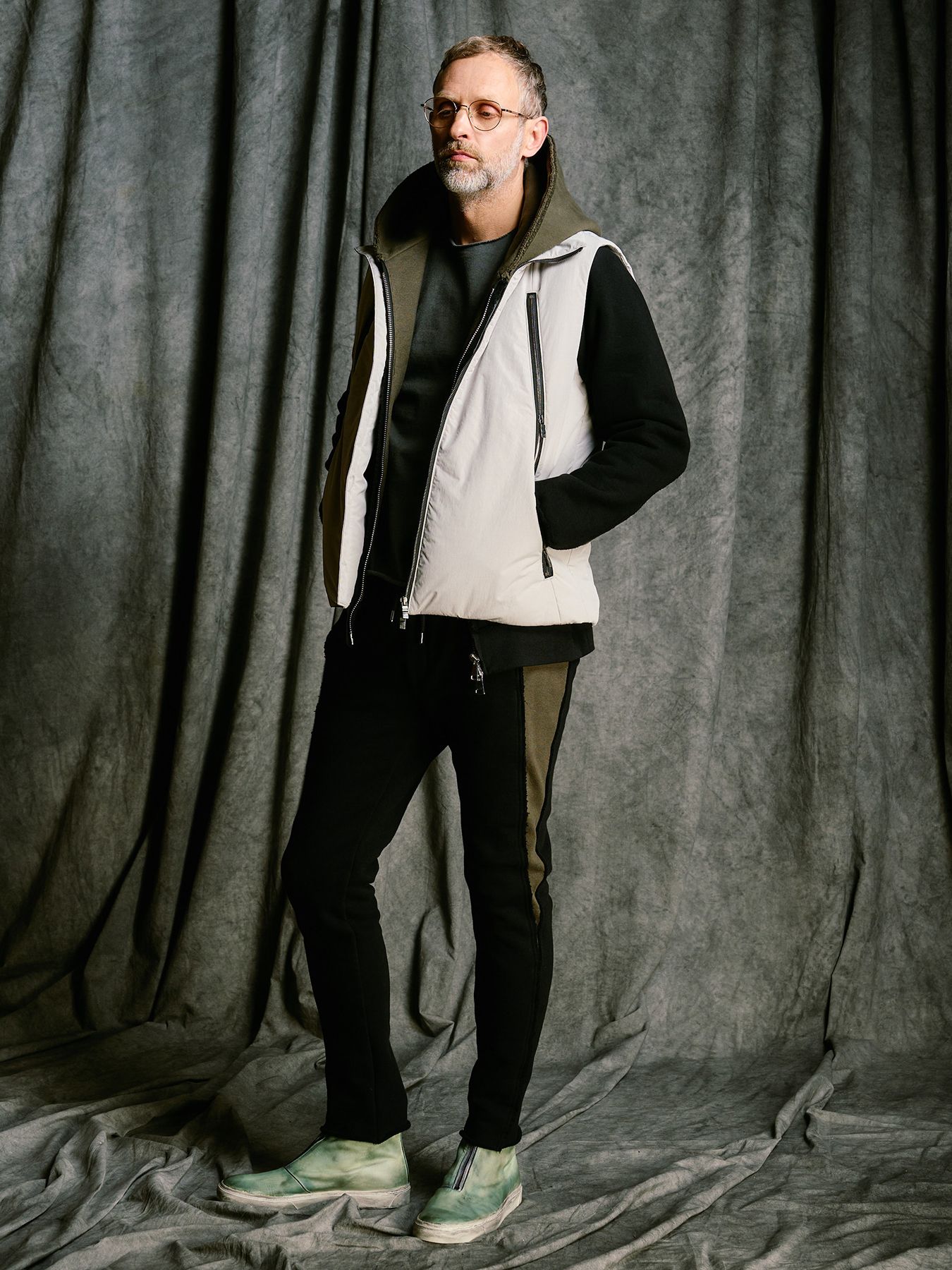 【予約品 4月19日(日) 18時締切】super urake seam pants / シームパンツ / ブラック×カーキ