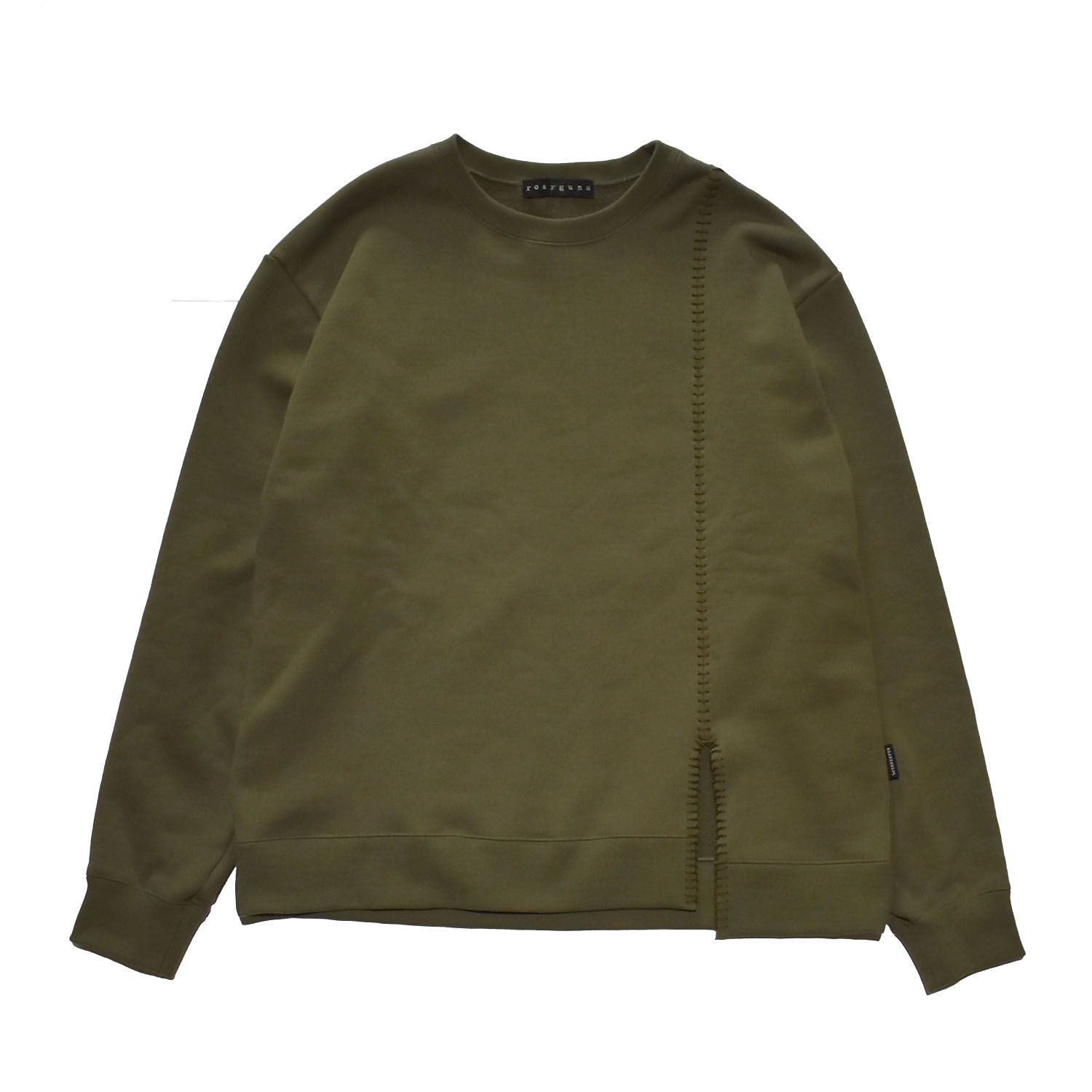 《予約品3月27日 23時55分締め》 SLIT CREWNECK CRY  / スウェット / カーキ  【roarguns 】8月中入荷予定
