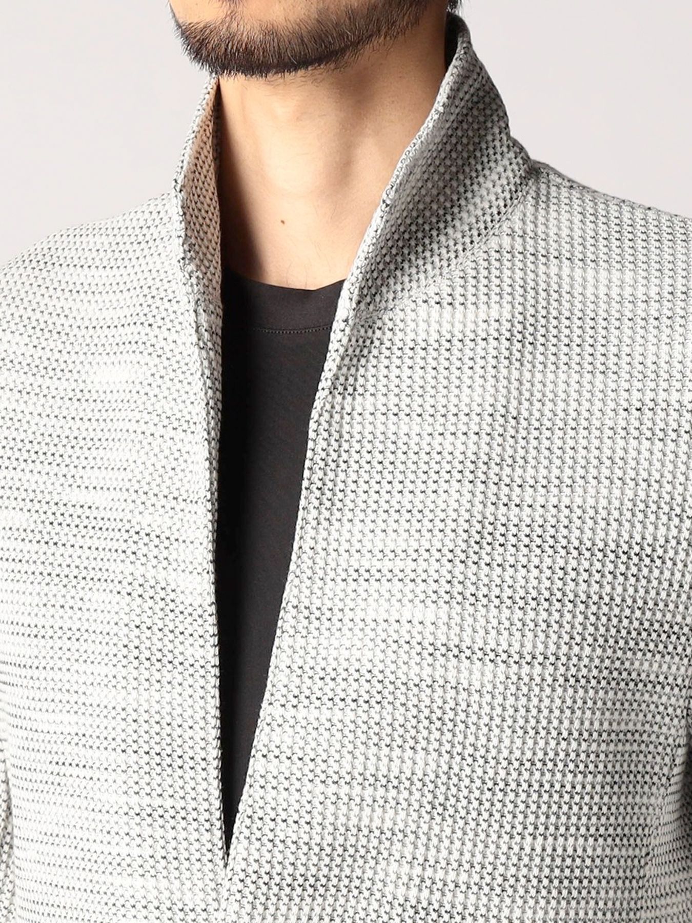 メランジワッフルカットジャケット / ホワイト 【NICOLE CLUB FOR MEN】