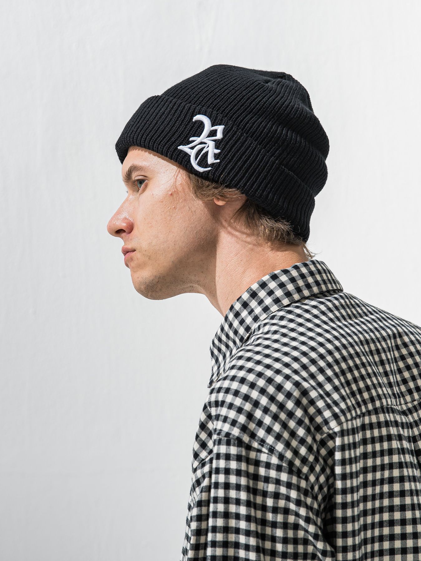 【予約品 9月6日(日) 締切】COTTON KNIT CAP / コットン ニットキャップ / ブラック×ホワイト