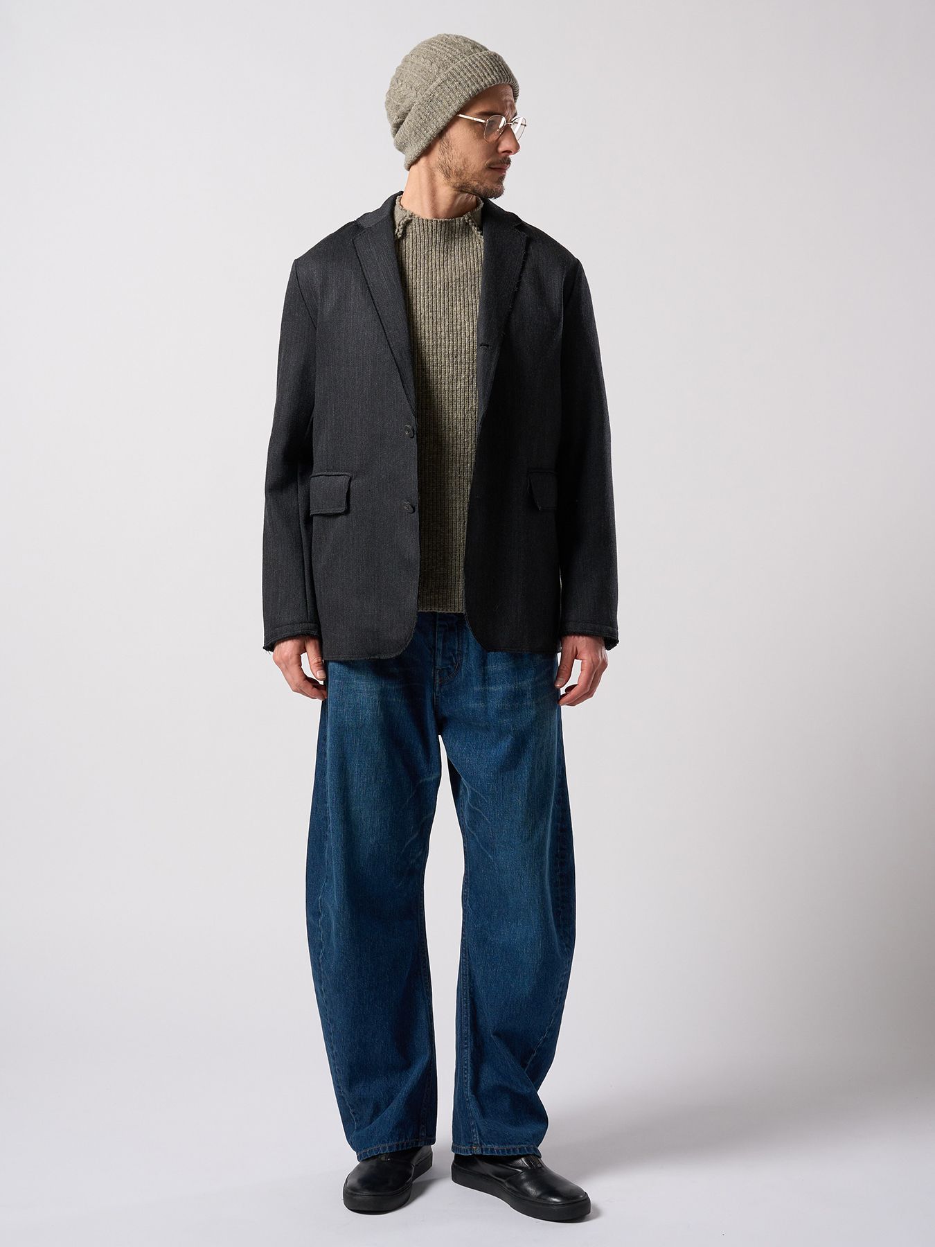 【予約品 4月19日(日) 18時締切】venetian stripe single jacket / ヴェネツィアン ストライプ シングルジャケット / チャコール