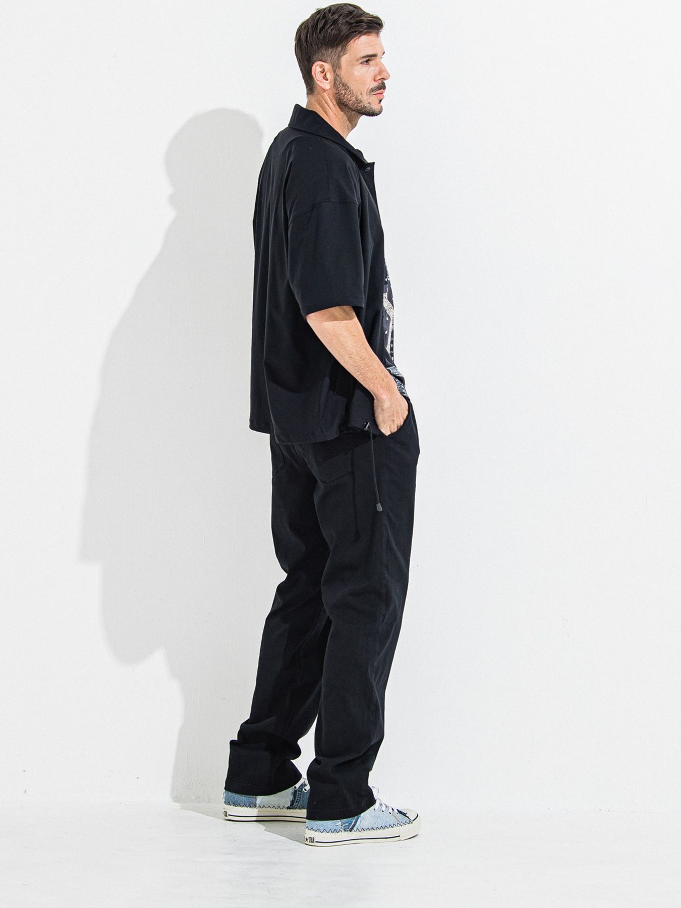 BANDANA OVER TEE / バンダナオーバーサイズTシャツ / ブラック