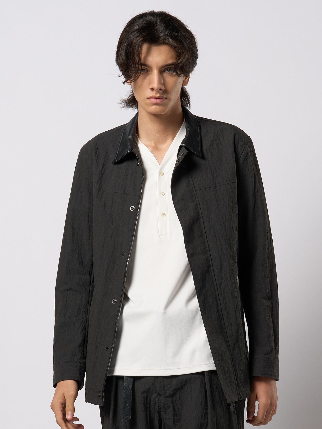 【予約品 9月23日(火) 締切】zip coverall jacket / ジップ カバーオール ジャケット / チャコールブラック