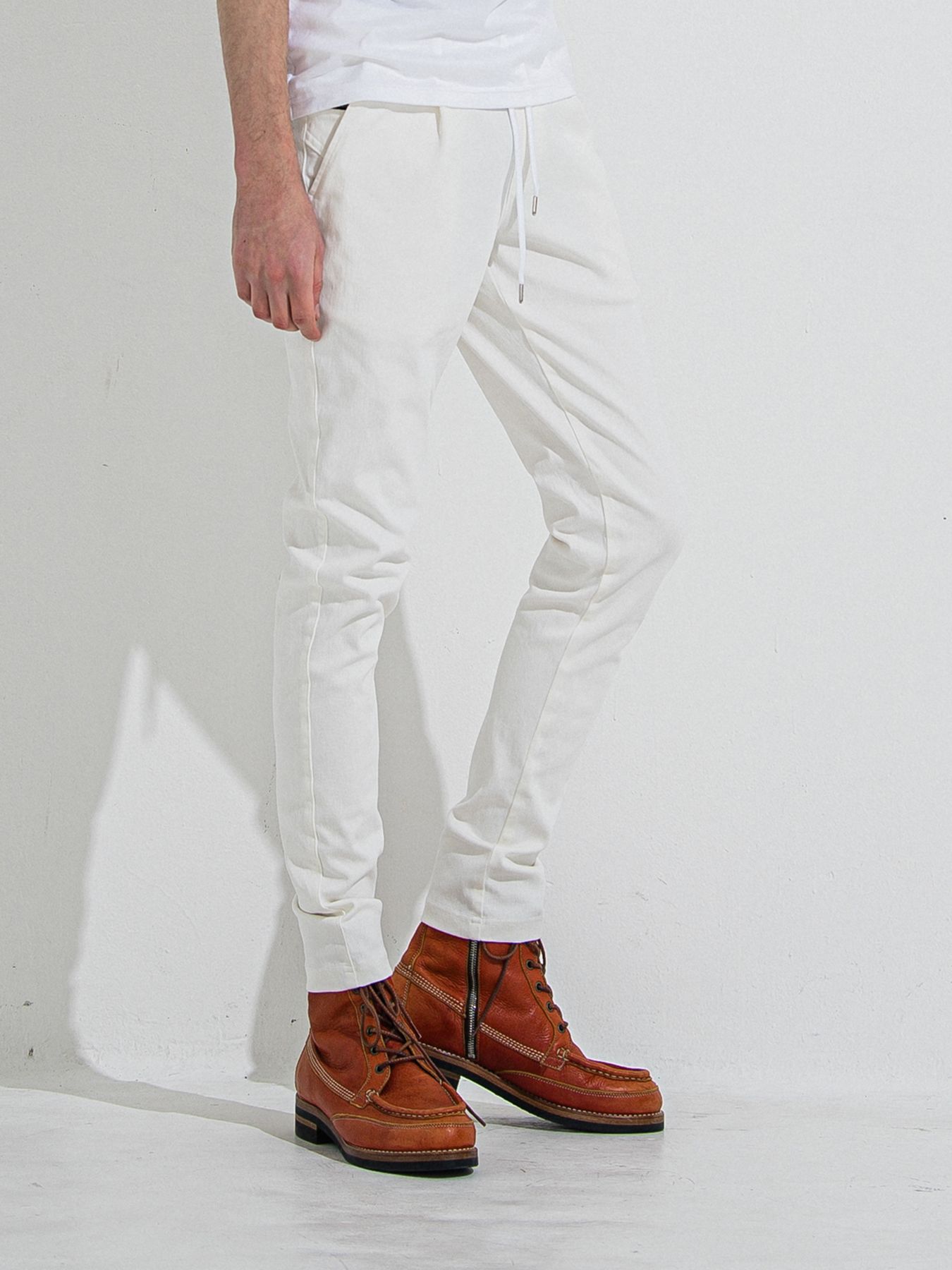 DENIM JERSEY CHRIS EASY TUCK PT / デニムジャージクリスイージータックパンツ / ホワイト