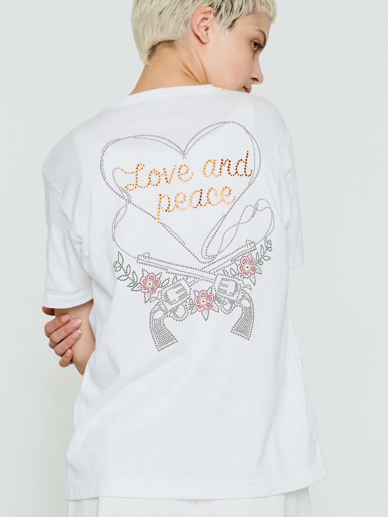 【予約品 8月10日(日) 締切 】WOMENS HEART CROSSGUN T / ハートクロスガン Tシャツ / ホワイト