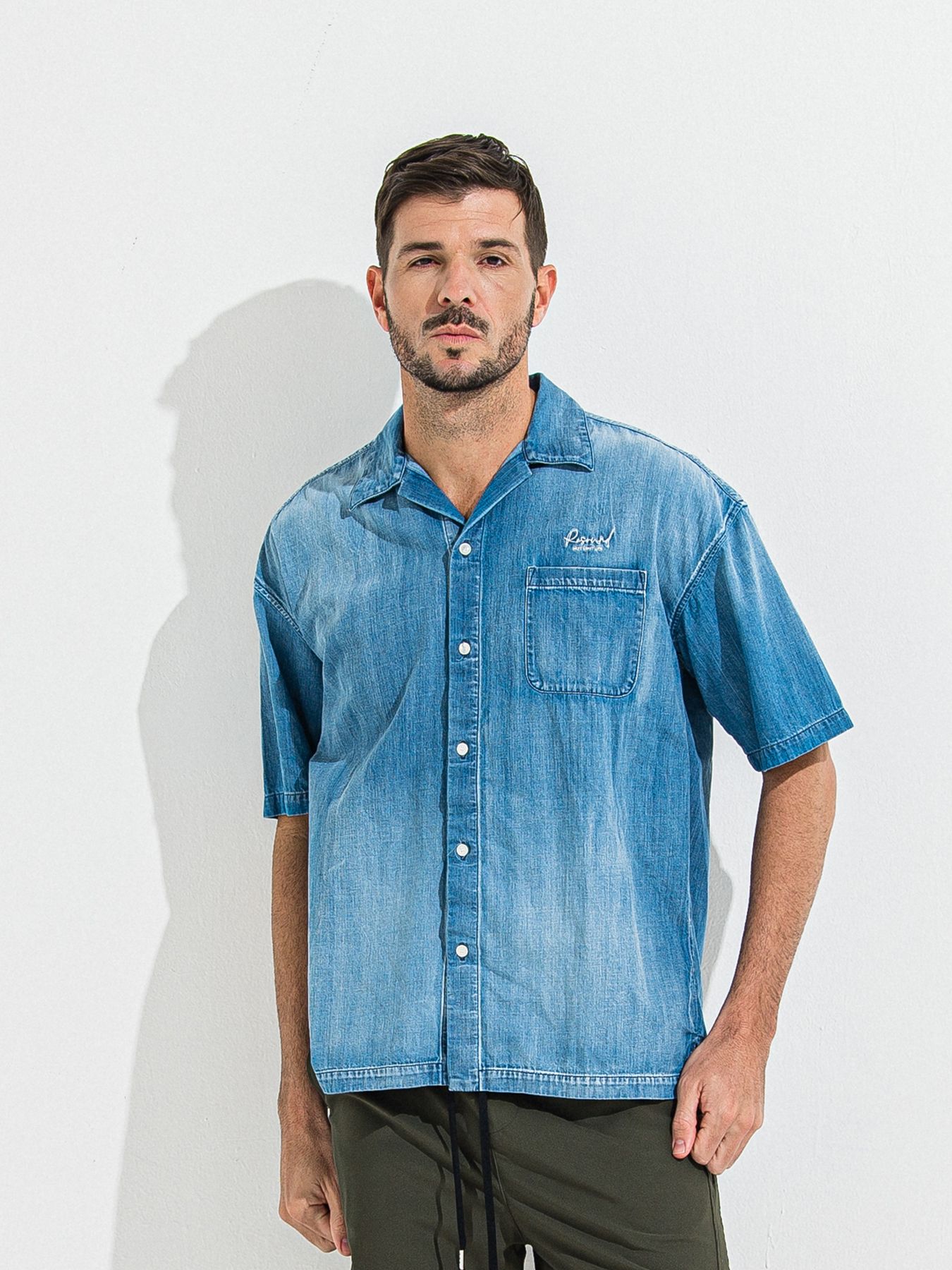 【予約品】ZACK HALF DENIM SHIRT / ザックハーフスリーブスリーブデニムシャツ / ライトインディゴ