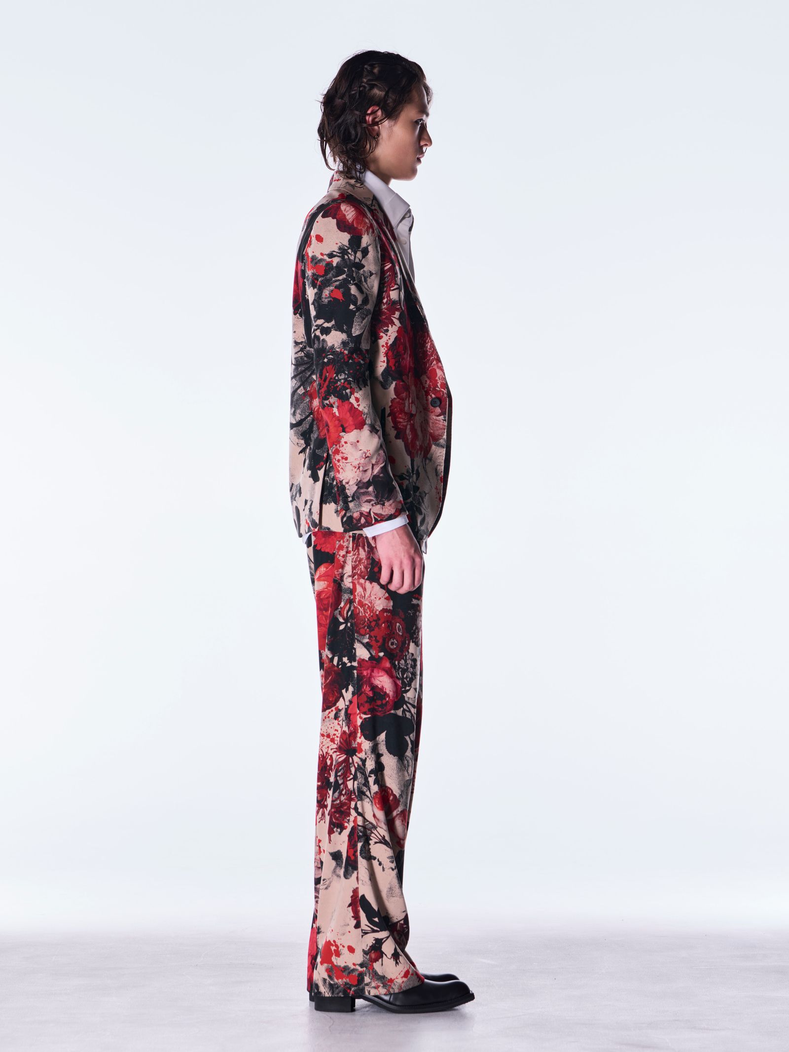 【予約品 6月29日(月) 締切】Beige Flora Wide Slacks / ワイドスラックス / ベージュ