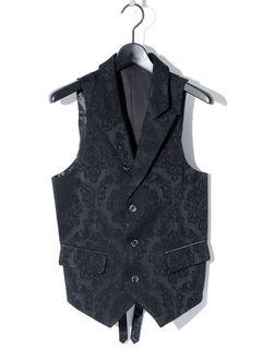 【予約完売】 PEAKED LAPEL JACQUARD VEST / BLACK / ベスト / BLACK