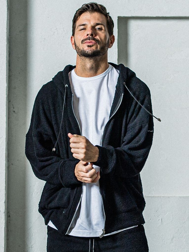 《予約11月17日19時締め》 MOLE YARN PILE zip loose hoodie / ジップフーディブ / ブラック