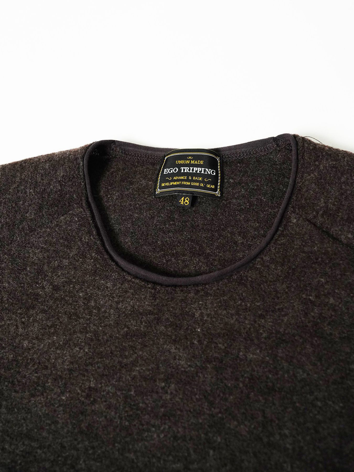 【予約品 7月5日(日) 締切】KNAP TOP / ブークレーウールTシャツ / 杢ブラウン
