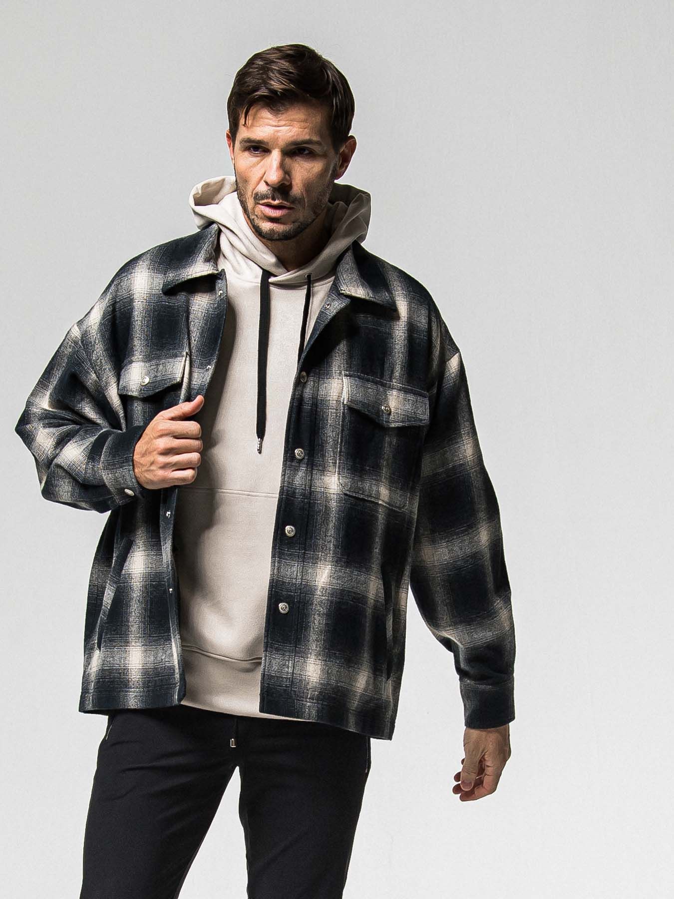 【予約品 8月31日(日) 締切】FLANNEL CHECK JK / フランネルチェック ジャケット / ブラック