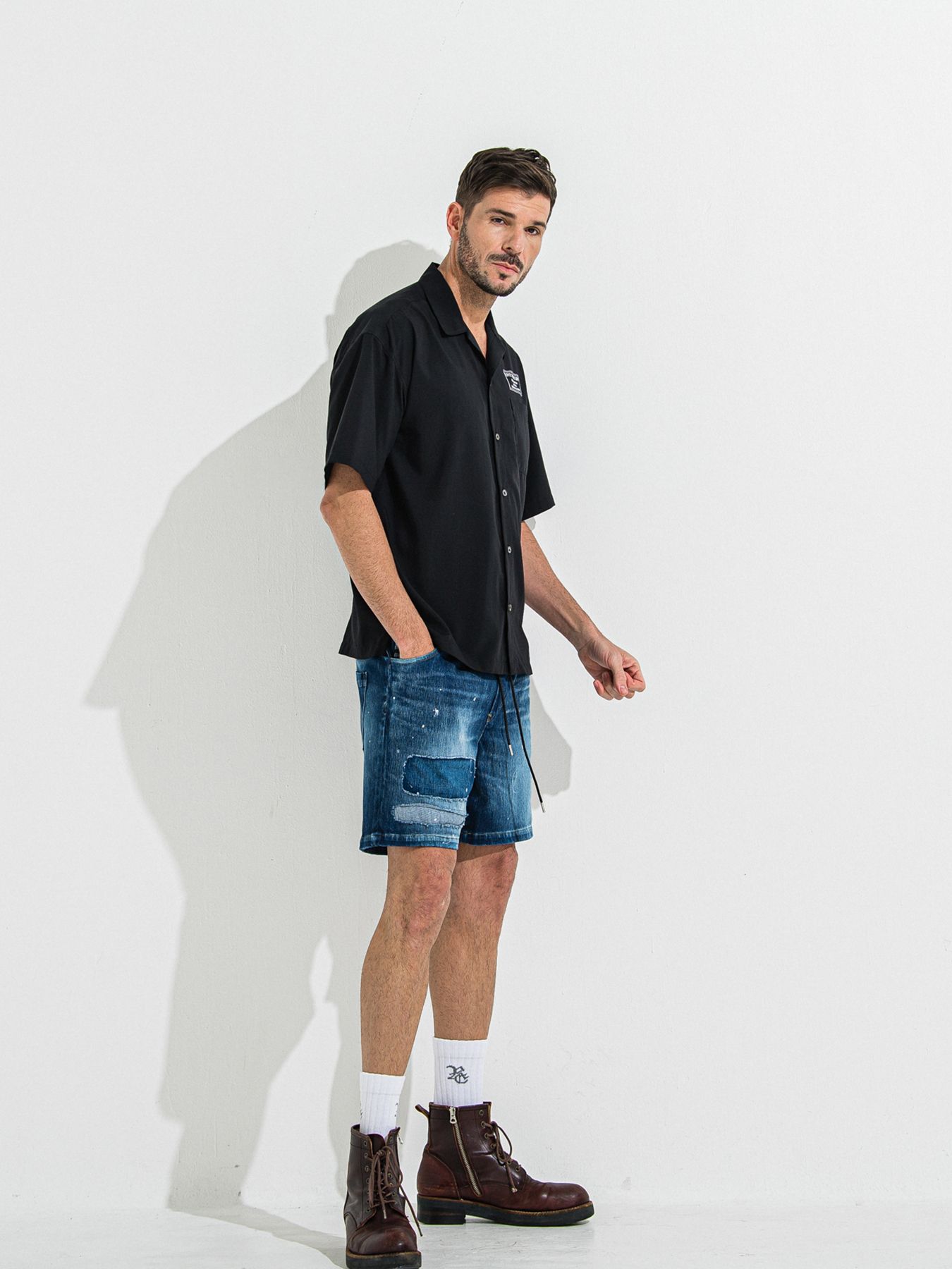 ZACK HALF SHIRT / ザックハーフスリーブシャツ / ブラックプリント