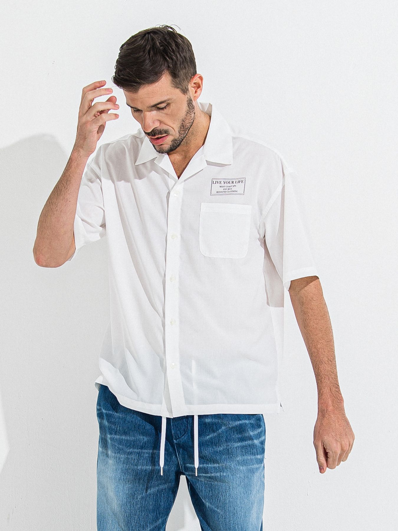 【予約品 】ZACK HALF SHIRT / ザックハーフスリーブシャツ / ホワイトプリント