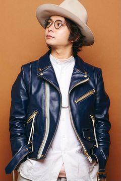 ホースレザーWライダーズ ヴィンテージ加工 / NAVY 【A(LeFRUDE)E】